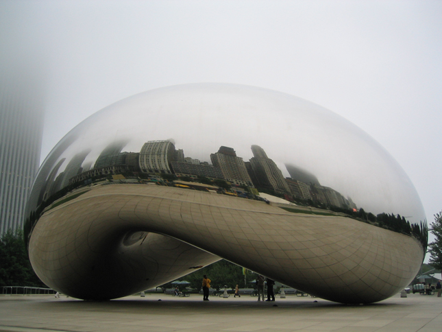 Cloud Gate in fog