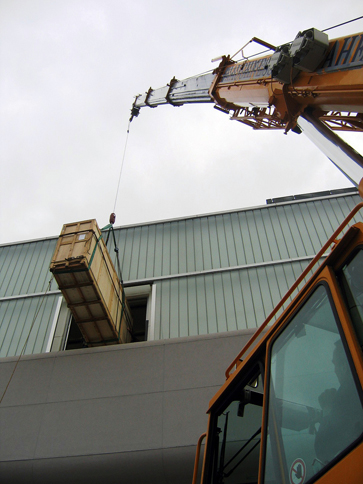 s-curve craned in to ICA Boston